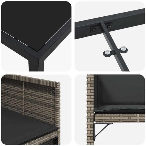 Zestaw do jadalni w ogrodzie 5 pcs Szary polirattan na Arena.pl