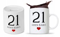Zestaw Dla Babci Dzień Babci Kubek + Skarbonka Z Nadrukiem Ze Zdjęciem
