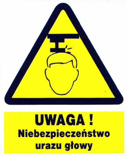 ZOO-14 - UWAGA niebezpieczeństwo urazu głowy -ZNAK na Arena.pl