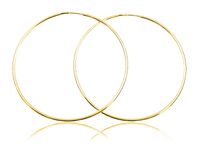 Eleganckie klasyczne pozłacane srebrne kolczyki gładkie duże koła kółka 5cm srebro 925 PTRING15G_50