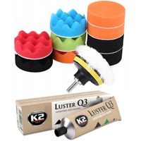 ZESTAW XXL 11el GĄBEK GĄBKI PADY + K2 PASTA POLERSKA DO POLEROWANIA LAKIERU