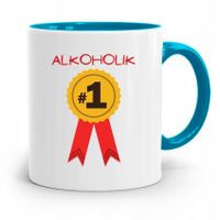 Dla Alkoholika Pijaka Kubek Błękitny Na Prezent Z Nadrukiem Ze Zdjęciem
