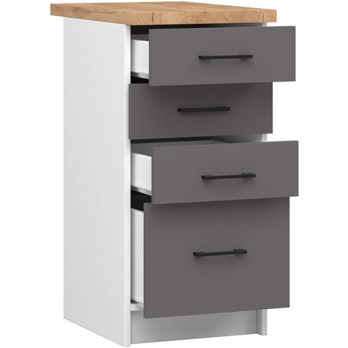 Szafka OLIWIA S40 SZ4 + BLAT BIAŁA / GRAFIT SZARY na Arena.pl