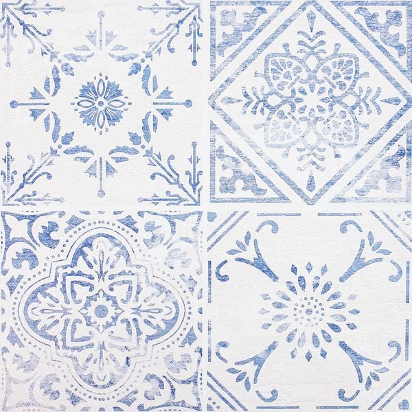 Samoprzylepna Płytka PCV Podłogowa Patchwork Retro Niebieski PP53 zdjęcie 1