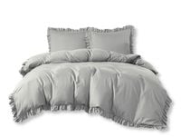 Pościel Z Falbaną 200X220 Szara 2597