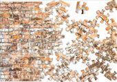 FOTOTAPETA abstrakcja cegła puzzle mur 400x280