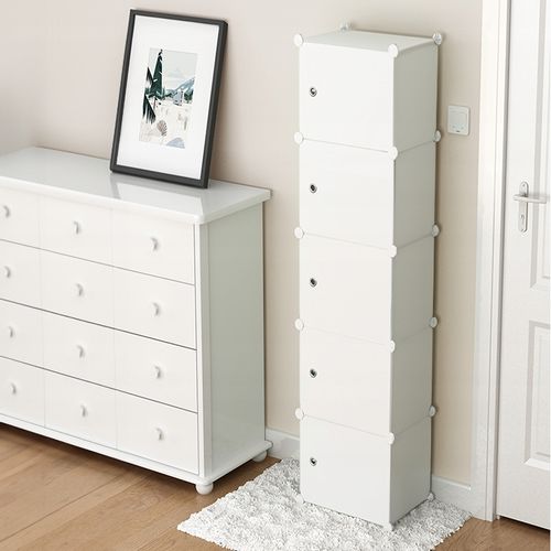 SZAFA MODUŁOWA 5 PÓŁEK REGAŁ SZAFKA SŁUPEK GARDEROBA UBRANIOWA BIAŁA na Arena.pl