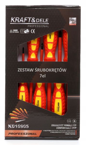 ZESTAW WKRĘTAKI ŚRUBOKRĘTY IZOLOWANE + PRÓBNIK DO PRĄDU PROBÓWKA TESTER x7 zdjęcie 12