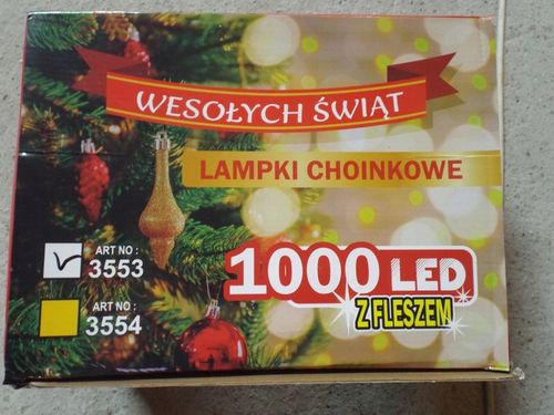 LAMPKI KURTYNA GĘSTE SOPLE CIEPŁO BIAŁE 1000 LED 25 m + FLASH ZIMNO BIAŁY na Arena.pl