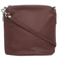 VERA PELLE torebka damska skórzana listonoszka z paskiem na ramię V513 brązowa