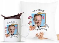 Zestaw Poduszka + Kubek Po Platforma Donald Tusk Z Nadrukiem Ze Zdjęciem