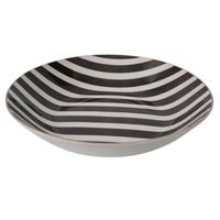 Miska do zupy w czarne paski złotą obwódką 20 cm 550 ml
