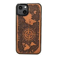Drewniane Etui Bewood do iPhone 15 RÓŻA WIATRÓW MERBAU