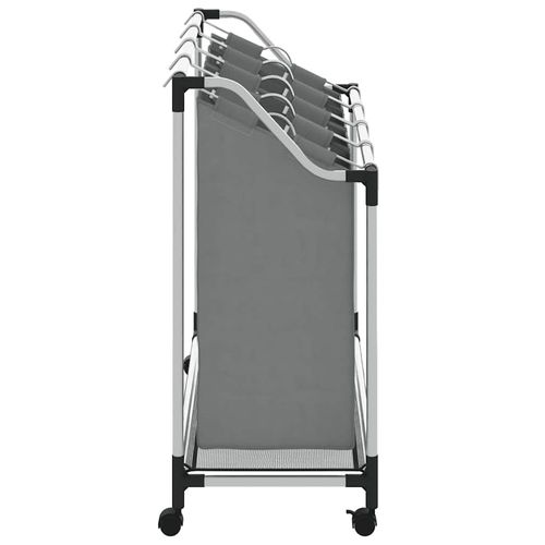 Kosz na pranie z kółkami 4 przegrody szary na Arena.pl