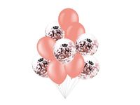 Zestaw balonów na 18-ste urodziny z konfetti, różowe złoto, 12 cali, 10 szt