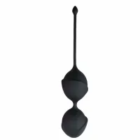 easytoys kulki gejszy black double - czarne kulki do treningu mięśni dna