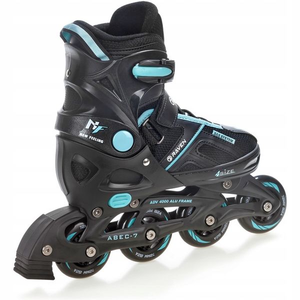 Rolki regulowane RAVEN Pulse Black/Cyan 33-36 zdjęcie 3