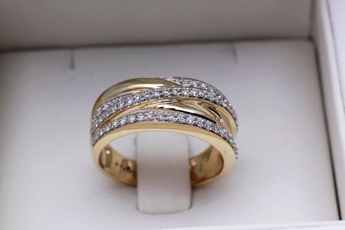 Złoty pierścionek PXD1267 - Diament na Arena.pl