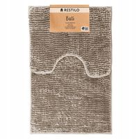 RESTILO Dywanik łazienkowy antypoślizgowy komplet 50X80+40X55 Ciemny beż