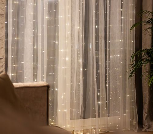 KURTYNA ŚWIETLNA LAMPKI SOPLE DRUCIKI 300 LED 3x3m GIRLANDA USB + ADAPTER na Arena.pl