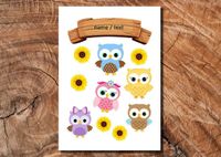 Wydruk cukrowy na tort A4 sowy sowa napis DIY