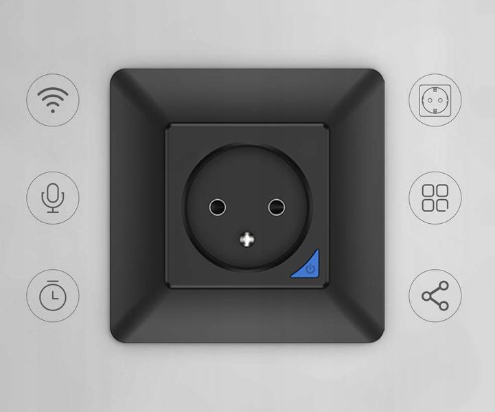 Inteligentne Gniazdo z Pomiarem Prądu WiFi TUYA PSMART 16A czarne zdjęcie 7