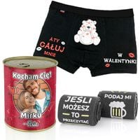 SKARPETY I BOKSERKI męskie XXL w puszce WALENTYNKI