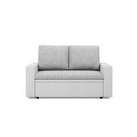 Rozkładana sofa, CAPERO, ekoskóra, plecionka, 148x87x90, biały| TYLETEGOTU