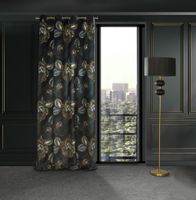 Zasłona gotowa na przelotkach PEONIA-2 140x250 Eurofirany czarna