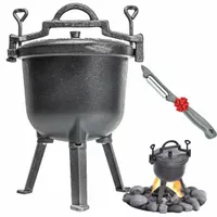 KOCIOŁEK ŻELIWNY GARNEK MYŚLIWSKI 8L NA OGNISKO CIĘŻKI + GRATIS