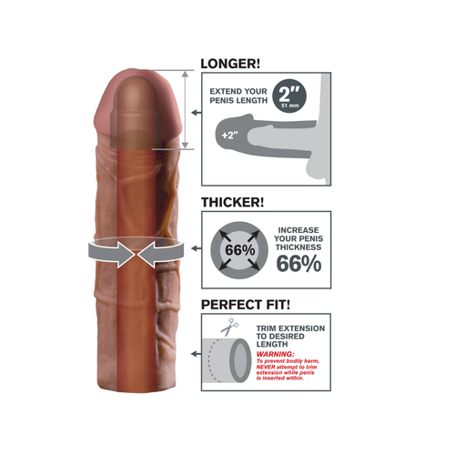 nakładka na penisa fantasy x-tensions mega 2" extension brown pipedream na Arena.pl
