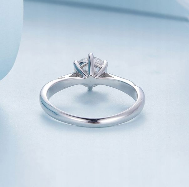 Pierścionek Moissanit 6,5 mm 1 karat srebro 925 rozmiar 22 PL zdjęcie 13