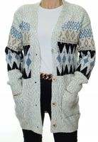 Damski kardigan sweter rozpinany na guziki we wzory UNI