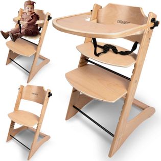 Krzesełko do karmienia drewniane Loni - drewniane