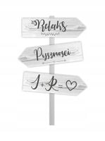 TABLICZKI ślubne STRZAŁKI DROGOWSKAZY WESELE napis