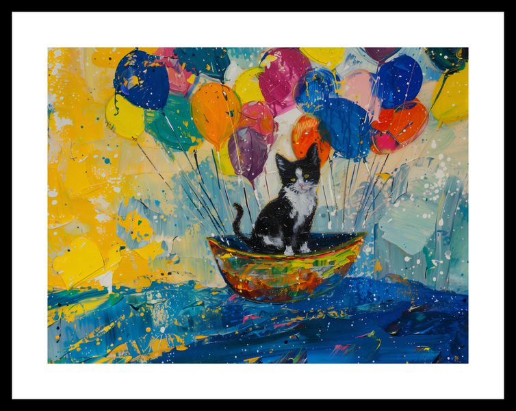 Plakat 40x30cm Kot na Łodzi zdjęcie 3