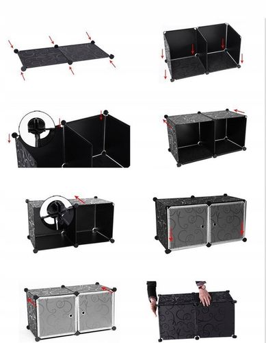 SZAFA MODUŁOWA GARDEROBA UBRANIOWA BIAŁA REGAŁ SŁUPEK ZAMKNIĘTY 4 na Arena.pl