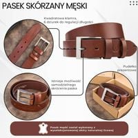 pasek męski skórzany premium z klasyczną klamrą elegancki
