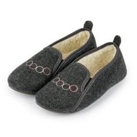 Bambosze damskie czarne filcowe ocieplane kółka 37