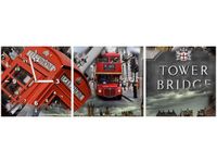 30 90CM OBRAZ 3 ELEM LONDYN ŚCIENNY PŁOTNO DRUK