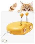 Zabawka DLA KOTA psa interaktywna ruchoma BIEGAJĄCA ROBOT ŻÓŁTY antenki