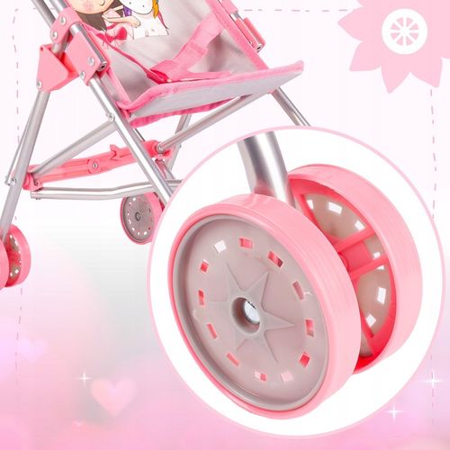 WÓZEK DLA LALEK LEKKI SKŁADANY PARASOLKA SPACERÓWKA JEDNOROŻEC KSIĘŻNICZKA na Arena.pl