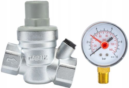 REDUKTOR CIŚNIENIA WODY Z MANOMETREM 3/4'' DN20 REGULATOR 1,5-6,5 BAR na Arena.pl