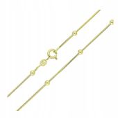 Łańcuszek 14K Pozłacany Ogon Węża z Kulkami 45 cm 3,1 mm