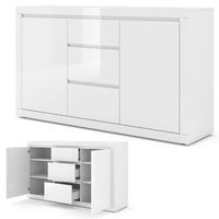 Komoda BELLO BIANCO III biały połysk (fronty) / biały mat (korpus)