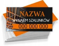 Wizytówki REKLAMOWE Foliowane 1000 szt WYNAJEM SZALUNKÓW
