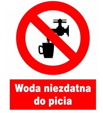 ZZO-7 ZNAK ZAKAZU BHP WODA NIEZDATNA DO PICIA zdjęcie 2