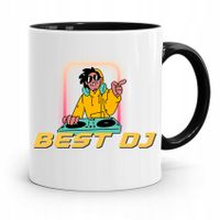 Dla Dja Muzyka Kubek Czarny Best Dj Prezent Z Nadrukiem Ze Zdjęciem