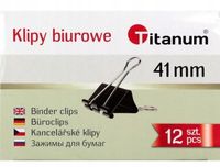 Klipsy biurowe Titanum 71643 41 mm 12 sztuk