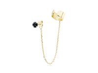 KLASYCZNA NAUSZNICA NA MAŁŻOWINĘ EAR CUFF Z ŁAŃCUSZKIEM POZŁACANE SREBRO